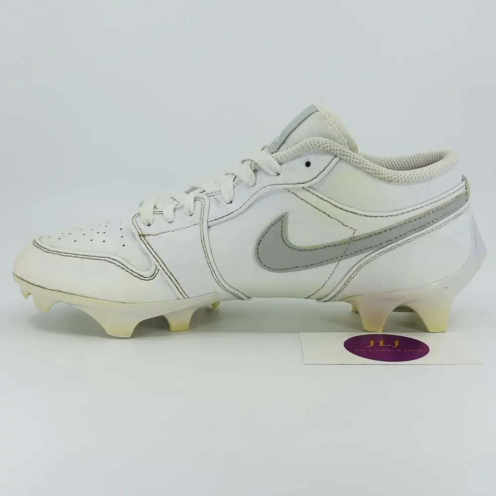 Nike Air Jordan 1 Low TD Football Cleat 'White Grey Fog' FJ6245-101 Men's Size 8